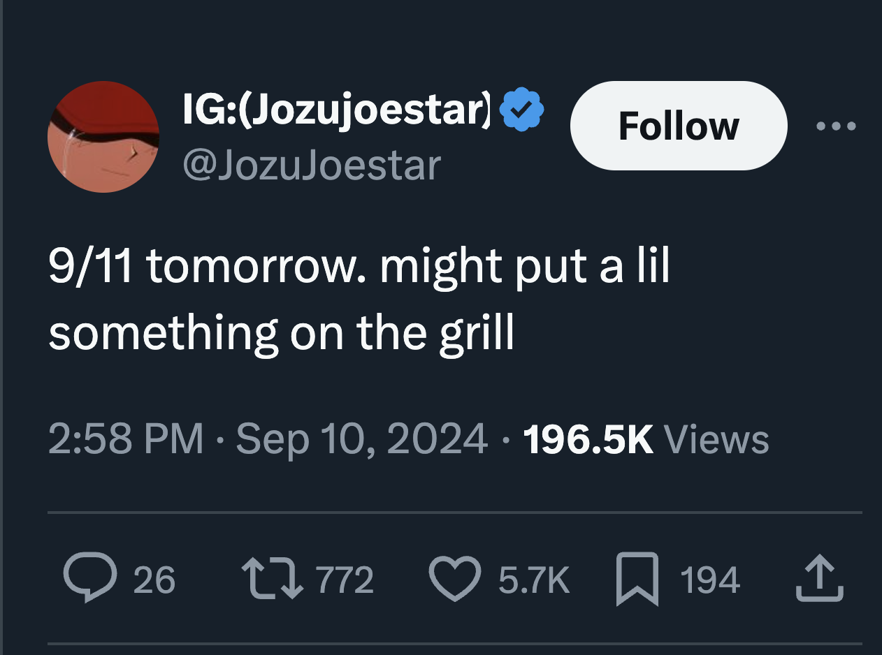 screenshot - IgJozujoestar 911 tomorrow. might put a lil something on the grill Views 26 17772 194